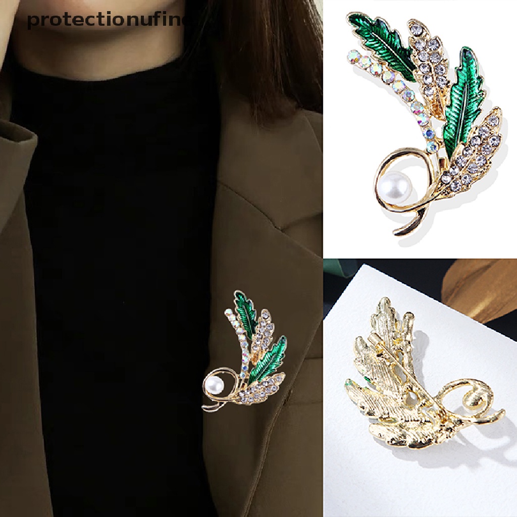 Ghim Cài Áo Hình Lúa Mì Đính Ngọc Trai Nhân Tạo Thời Trang PR3VN Dành Cho Nữ