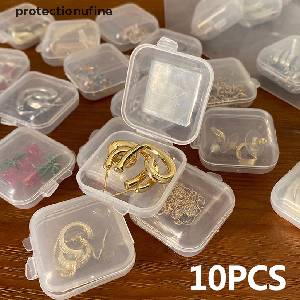 Set 10 Hộp Vuông Trong Suốt Đựng Trang Sức Chống Oxy Hóa
