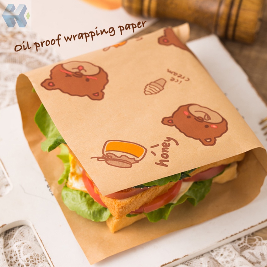 Bộ 50 Giấy Gói Bánh Donut Chống Dầu Không Đóng Gói Thức Ăn Dùng Trong Một Lần