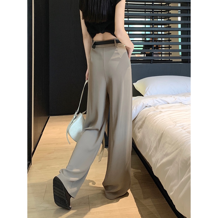 SUXI Quần ống rộng Lưng Cao Thời Trang Mùa Hè Cho Nữ