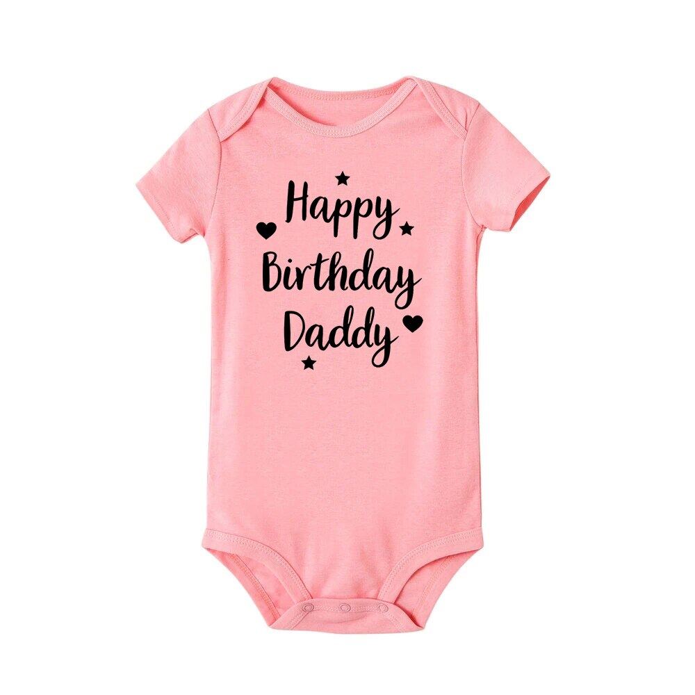 Bộ Áo Liền Quần In Chữ Happy Birthday Daddy Dễ Thương Thời Trang Mùa Hè Cho Bé Sơ Sinh NJ41