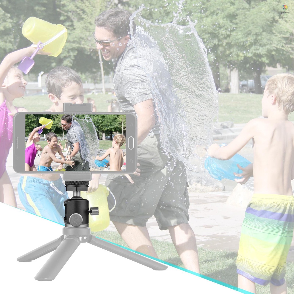 Máy Chơi Game Andoer 2 Trong 1 Xoay 360 Độ 2 Trong 1° Đầu Bóng Mini Gắn Giá Đỡ Ba Chân Máy Ảnh / Điện Thoại Có Thể Xoay Vòng Ốc Vít 1 / 4