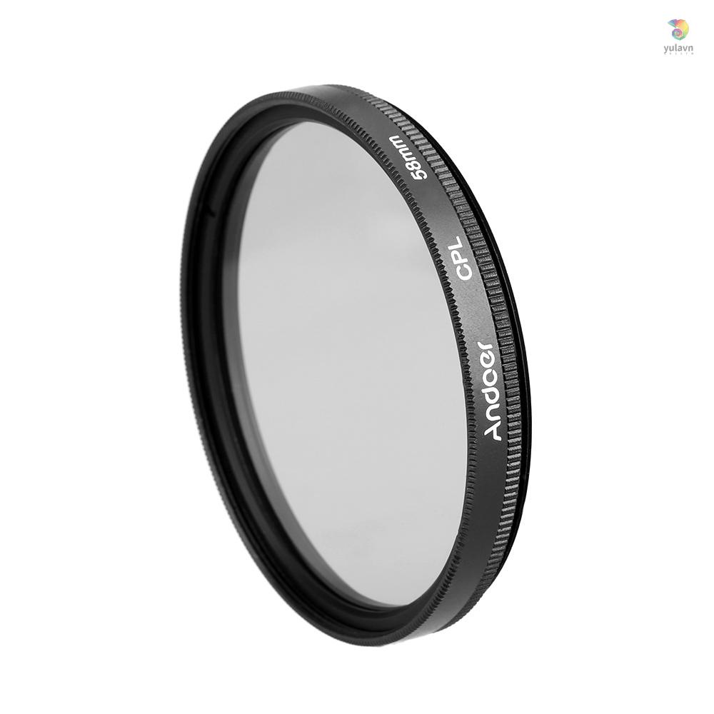 Bộ Kính Lọc Phân Cực Andoer 58mm UV + CPL + 4 + Star 8 Điểm Cho Máy Ảnh Pentax DSLR