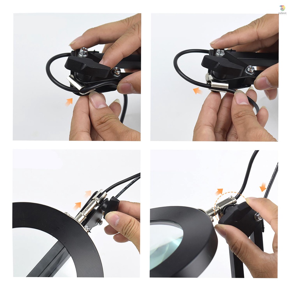 Kính Lúp 5X Có Đèn LED Với 3 Chế Độ Điều Chỉnh Kèm Kẹp Tiện Dụng