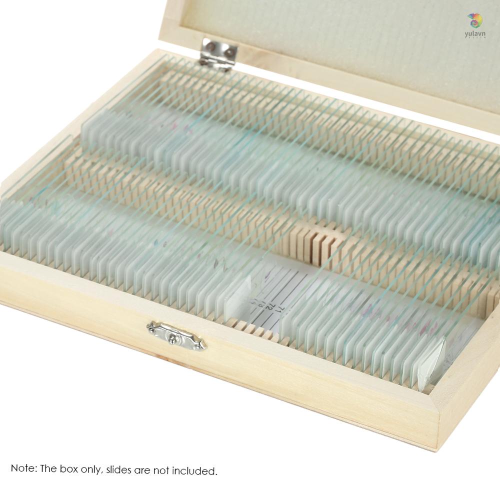 Hộp Trượt Kính Hiển Vi 100-Places Bằng Gỗ Có Số Cho yula)