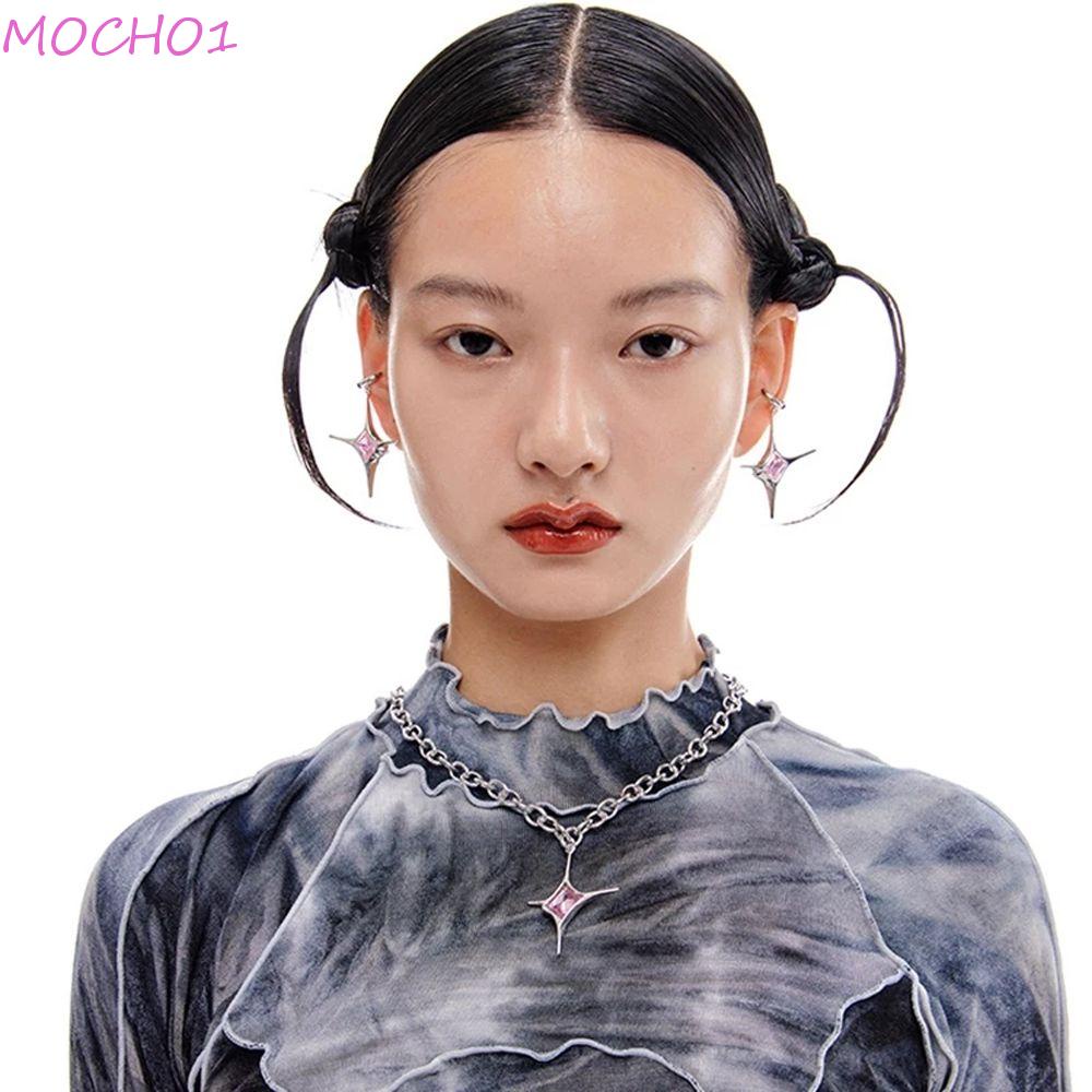 Son Môi Màu Hồng MOCHO1 MOCHO1 Xinh Xắn|Bộ Vòng cổ + Bông Tai Bằng Kim Loại Y2K Hình Ngôi Sao Đơn Giản Cá Tính
