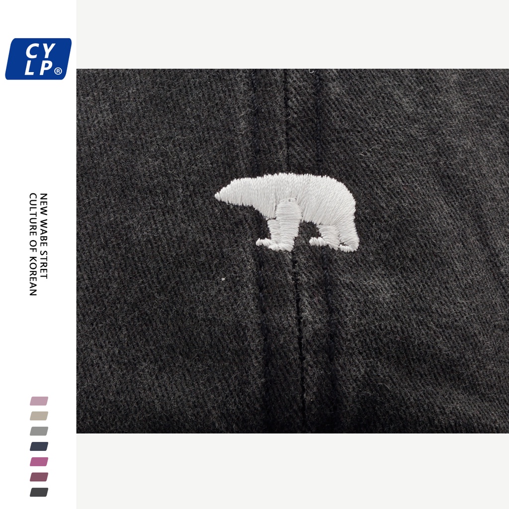 Mũ Lưỡi Trai Thêu Hình Gấu Bắc Cực Thời Trang Hàn Quốc Dành Cho Nam Nữ