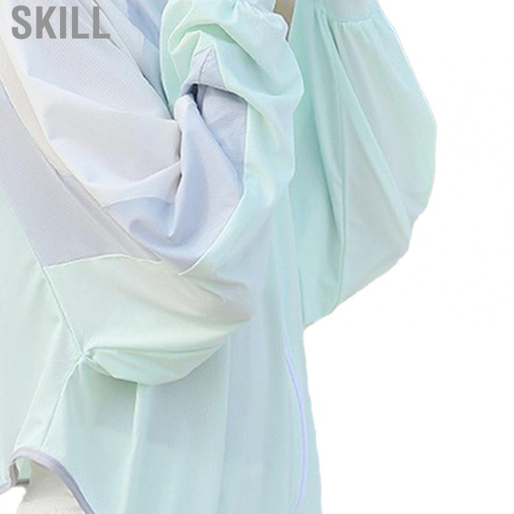 Skill Sun Protection Clothing  Large Brim Skin Friendly Hoodie Shirt Stretchy Breathable Zip Up for Hiking Women