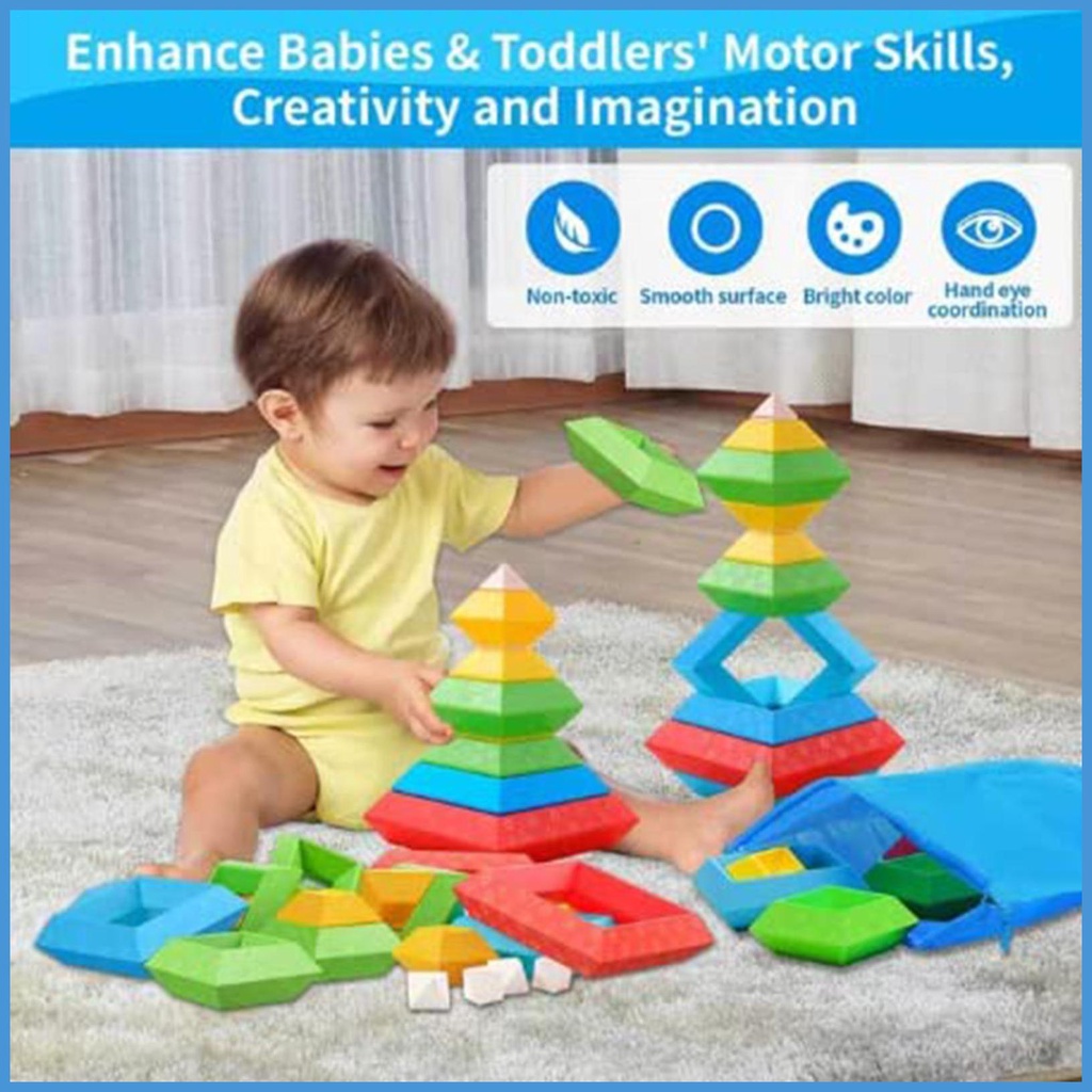 Bộ Đồ Chơi Lắp Ráp Kim Tự Tháp Vui Nhộn Cho Bé