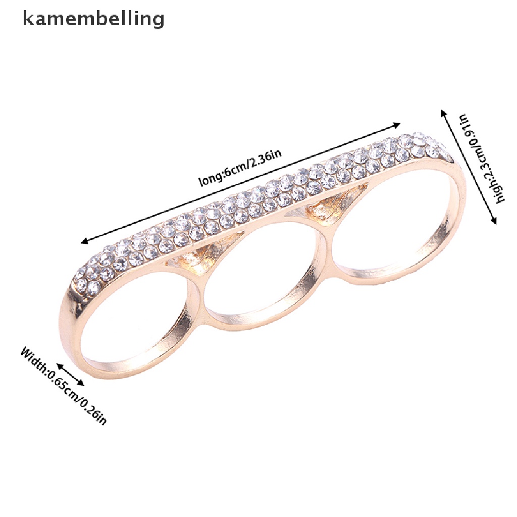 Kamembelling Nhẫn Đeo Khớp Ngón Tay Ba Ngón Bằng Thép Không Gỉ Thời Trang Tối Giản Làm Quà Tặ