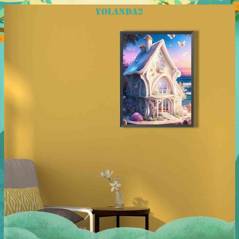 Tranh Đính Đá Kim Cương Toàn Bộ 5D DIY Hình Lâu Đài