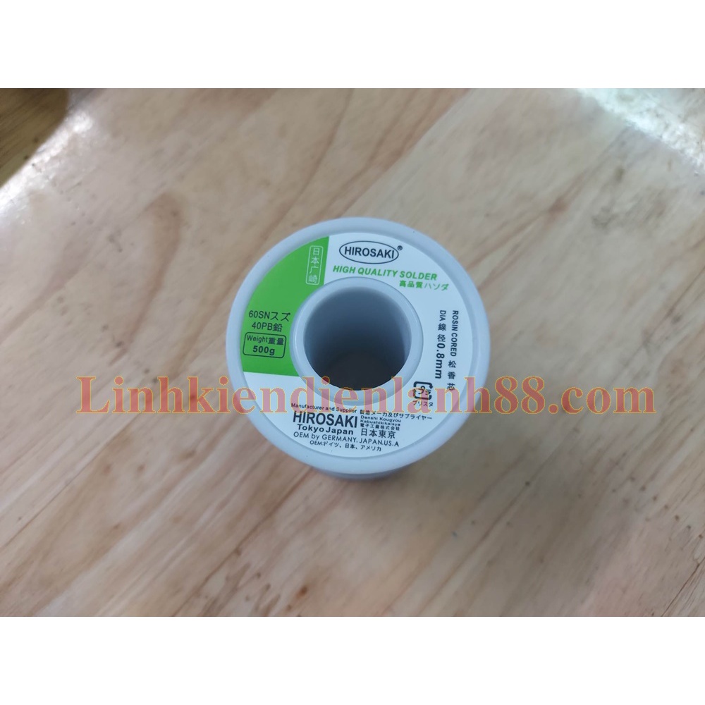 Thiếc Hàn HIROSAKI JAPAN 0.8mm Sn60/Pb40 500g.