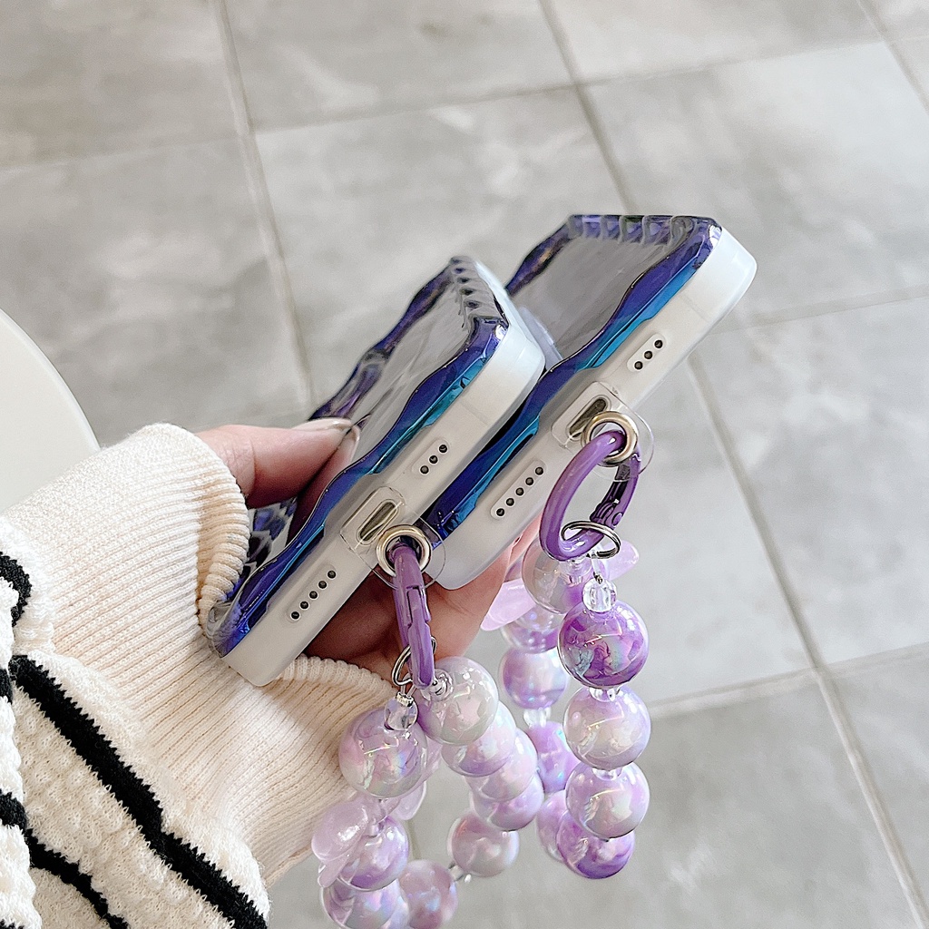 Ốp Điện Thoại TPU Blu-ray In Họa Tiết Hoa Hồng &amp; Bướm Có Vòng Tay &amp; Dây Cho IPhone 14 13 12 11 Pro Max