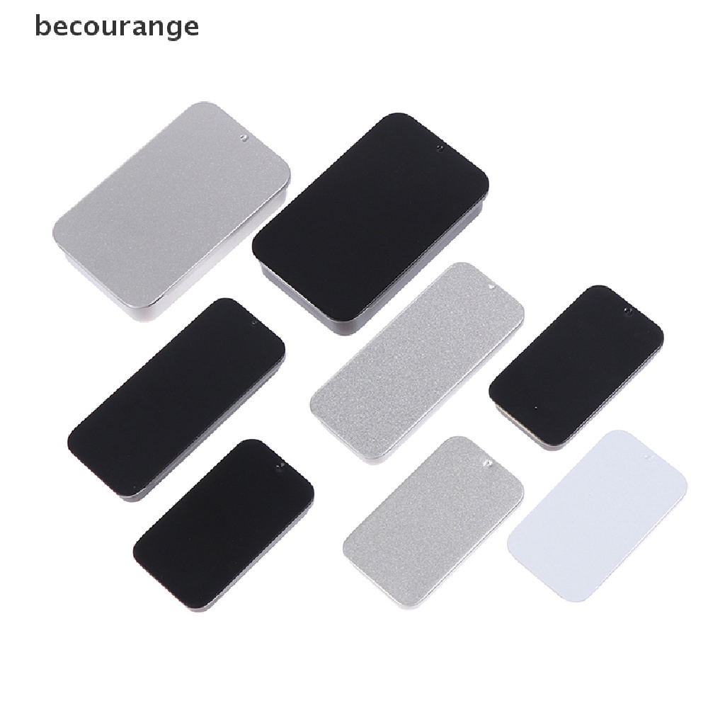 [becourange] Bộ 2 Hộp Đựng Son Dưỡng Bằng Kim Loại Trơn Dạng Đẩy Nhỏ [Mới]