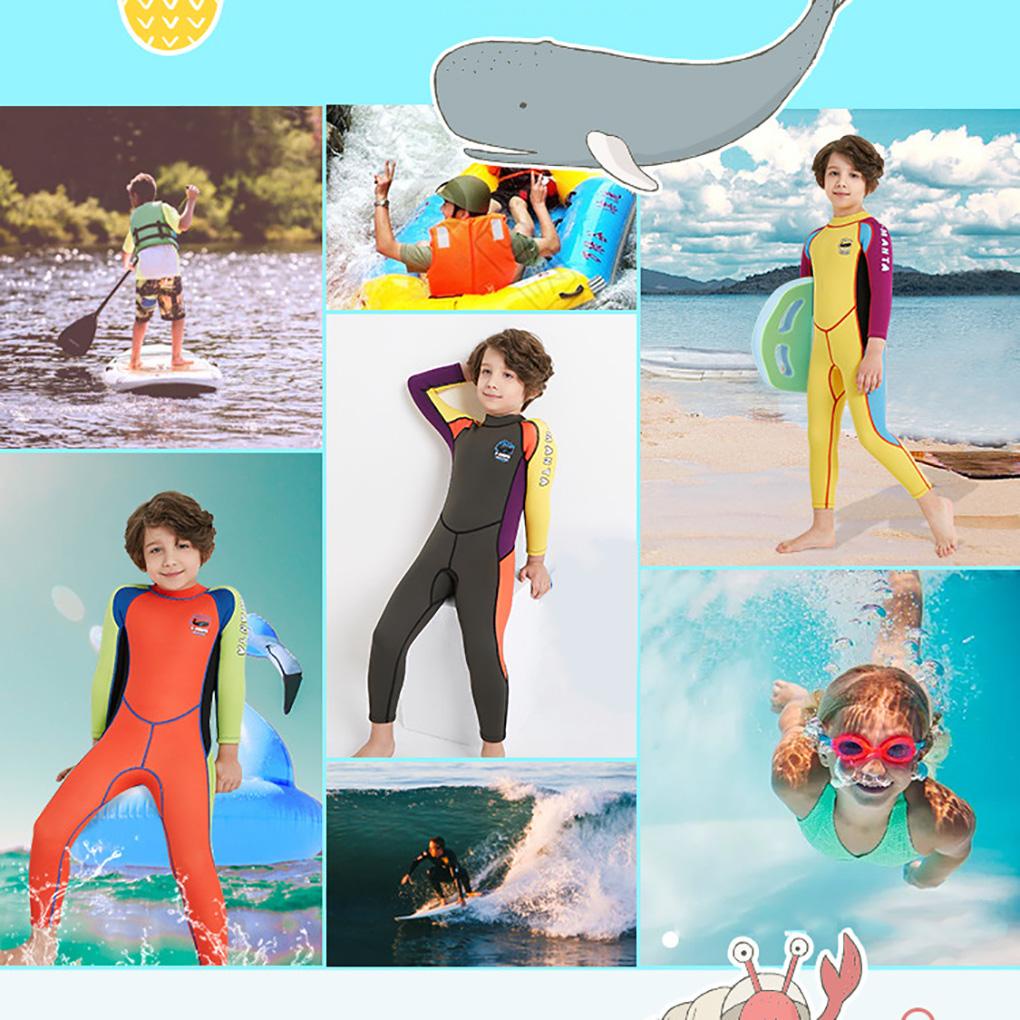 Bộ Đồ Bơi Lặn Chống Trầy Xước Chống Tia UV Dày 5MM Có Khóa Kéo Sau Lưng Cho Bé