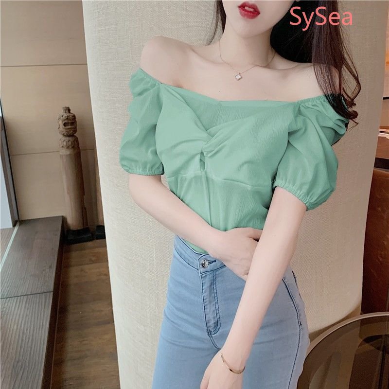 Áo Voan Cổ Vuông Thời Trang Pháp Dành Cho Nữ