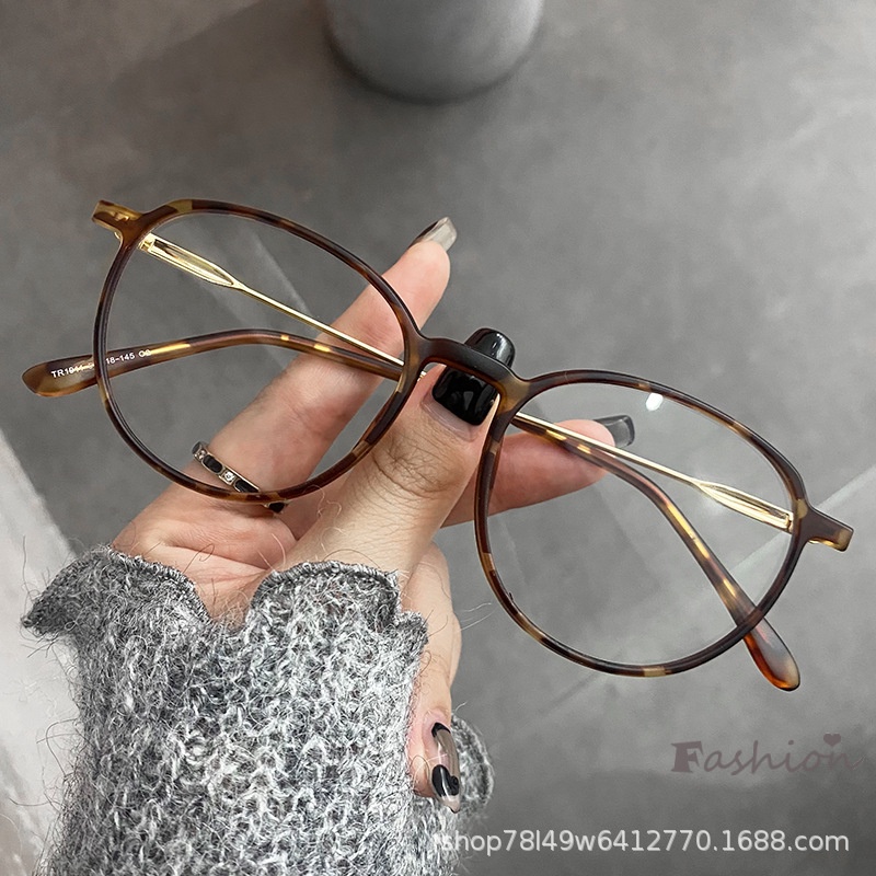 Áo Thun Tay Ngắn In Họa Tiết Da Báo 1911 TR90 Không Gọng Tròn Xiaohongshu vibrato Thời Trang Cho Nam Và Nữ