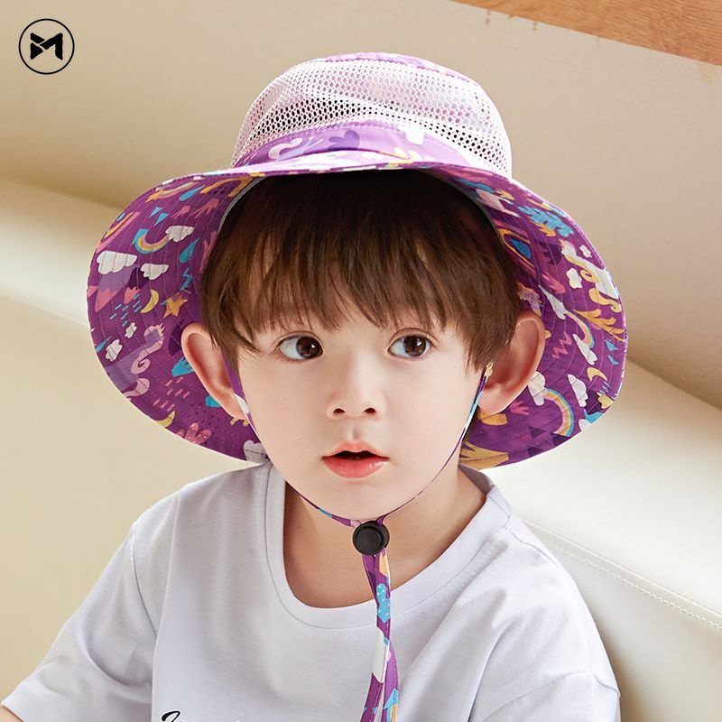 Mũ Tai Bèo Chống Nắng Phối Lưới Thời Trang Xuân Hè Cho Bé 2-7 Tuổi