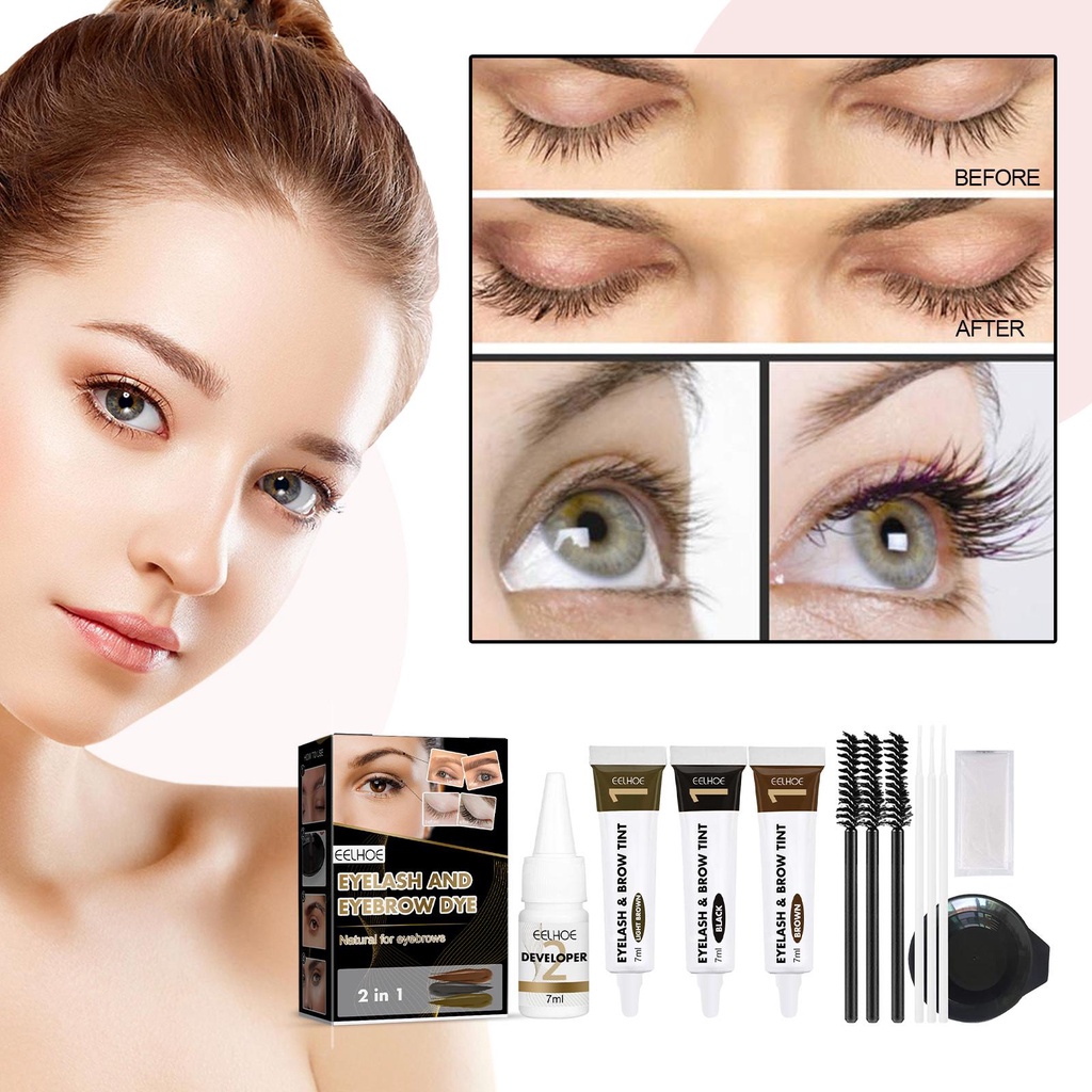 Bộ Kem Nhuộm Lông Mày / Râu / Lông Mi Chuyên Nghiệp A1Q0