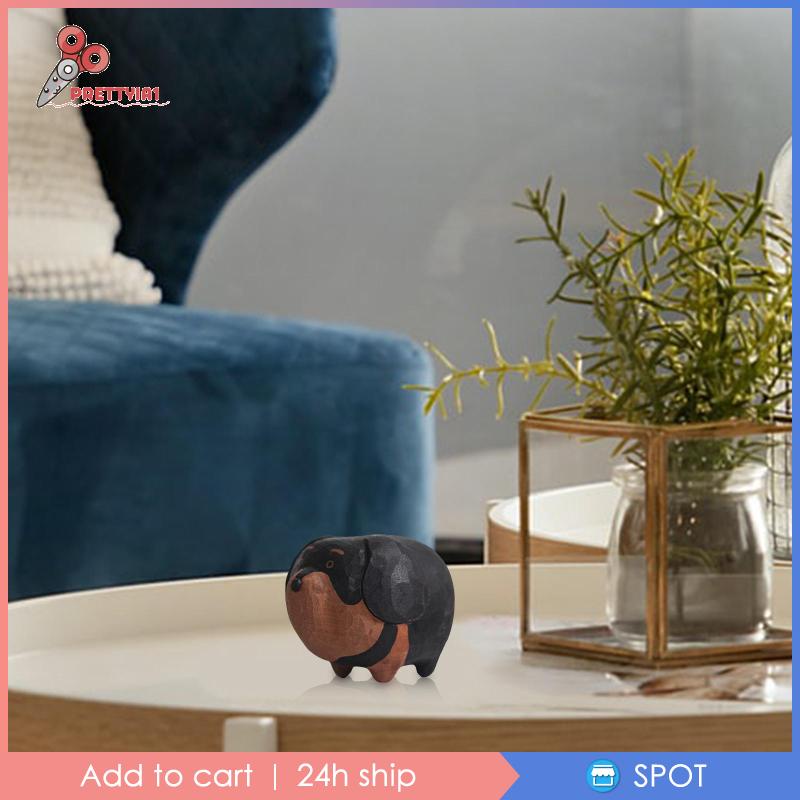 1 Mô Hình Chú Chó Bằng Gỗ Mini Dễ Thương Dùng Trang Trí Kệ Sách