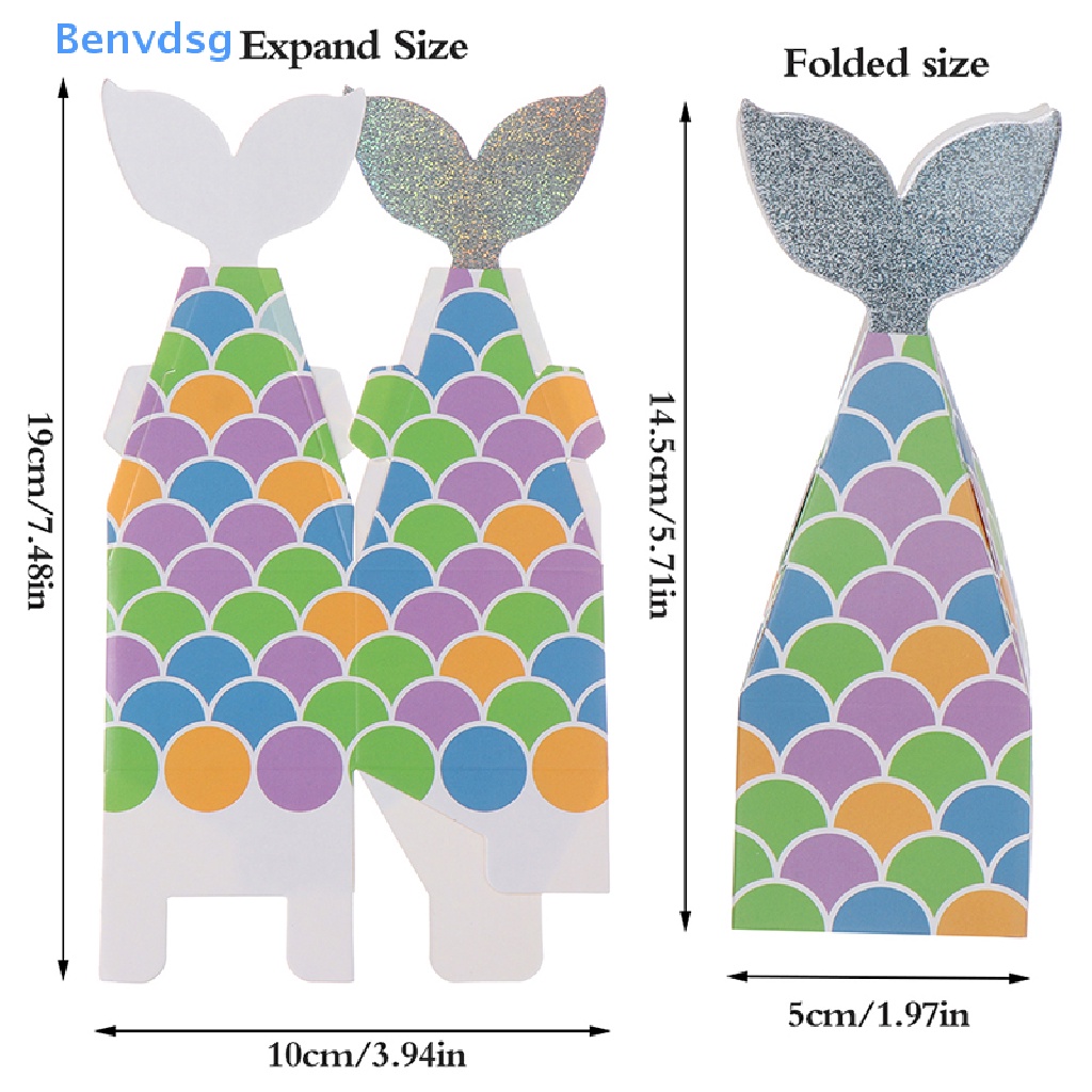 Bộ 10 Hộp Đựng Bắp Rang Hình Đuôi Nàng Tiên Cá Xinh Xắn
