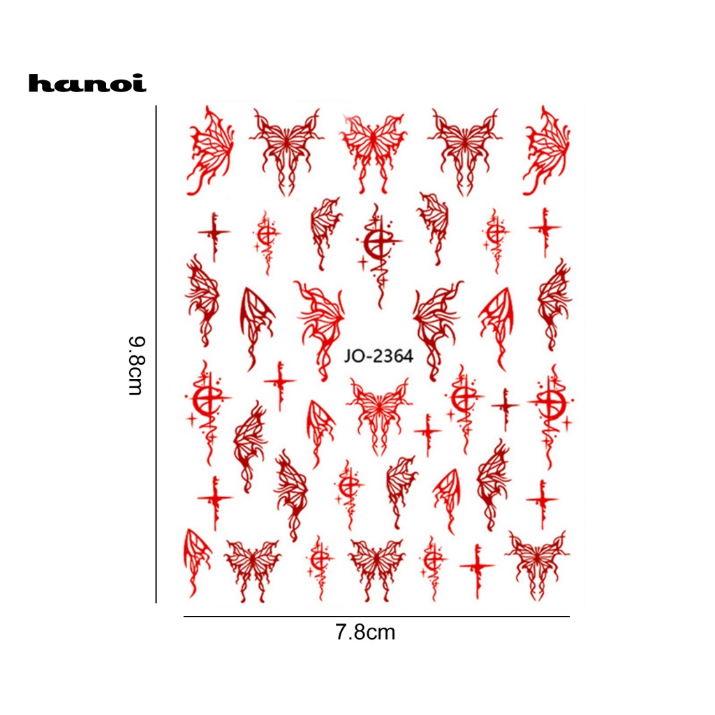 Set 12 Tấm Hình Dán Trang Trí Móng Tay Tự Dính Họa Tiết Bướm Dành Cho Nữ