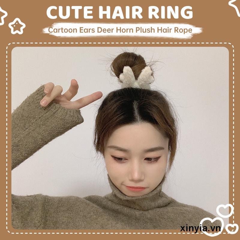 🌺Dây Cột Tóc Tai Thỏ Bằng Lông Nhung Dễ Thương Xinh Xắn