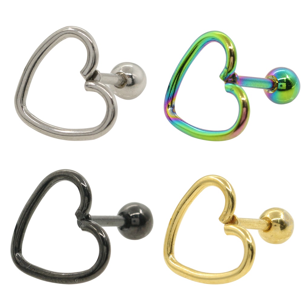 Khuyên Tai Thép Không Gỉ Hình Trái Tim Thời Trang