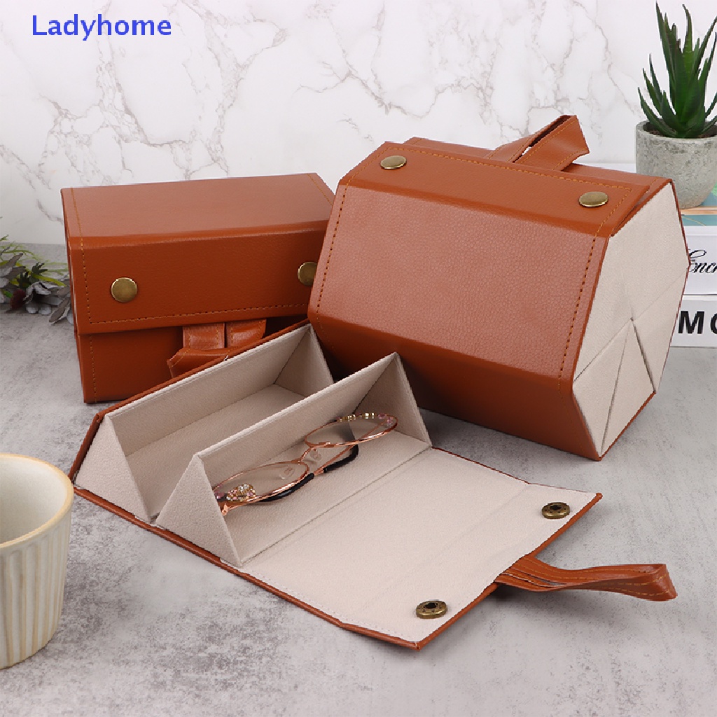 Hộp Đựng Mắt Kính Cầm Tay Bằng Da PU 2 / 3 / 4 / 5 / 6 Nhiều Ngăn Có Thể Gấp Gọn Cho Nữ