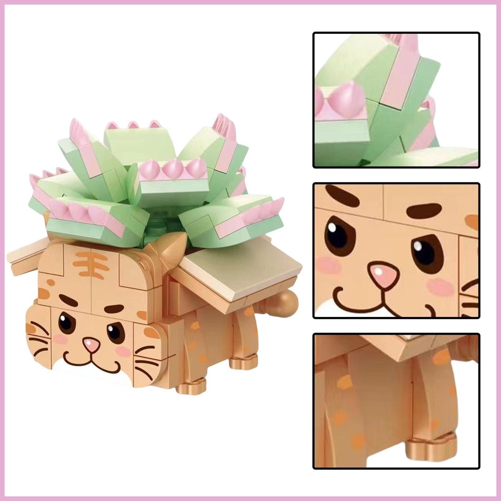 Bộ Đồ Chơi Lắp Ráp Mô Hình Chậu Cây Mọng Nước Mini Dễ Thương