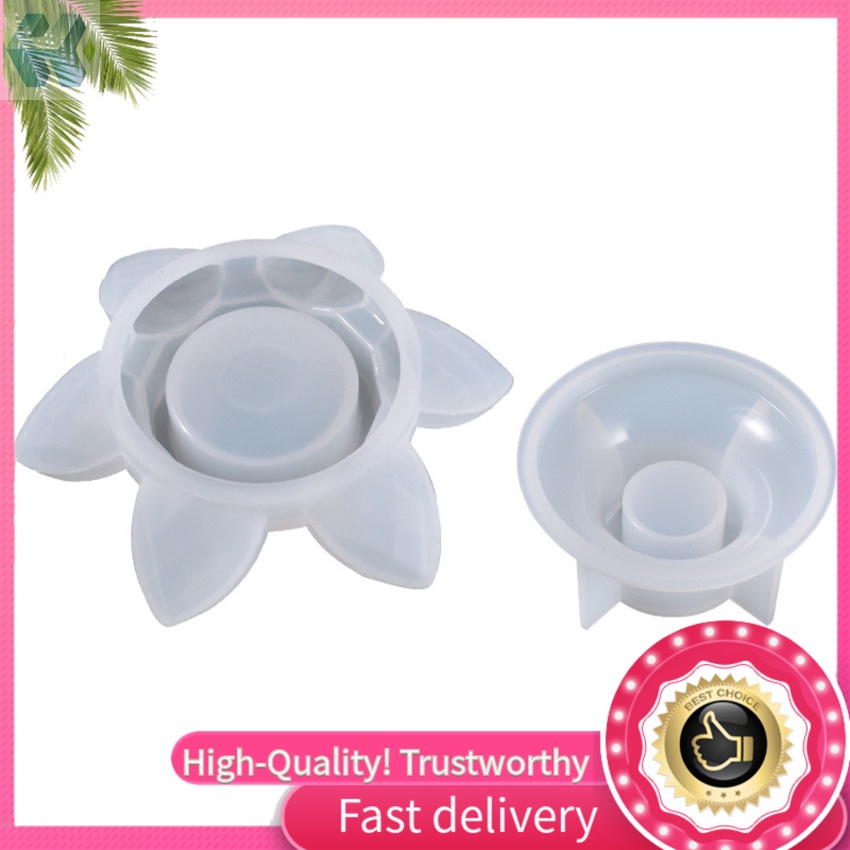 Khuôn Silicone Làm Đế Nến Hình Hoa Sen DIY