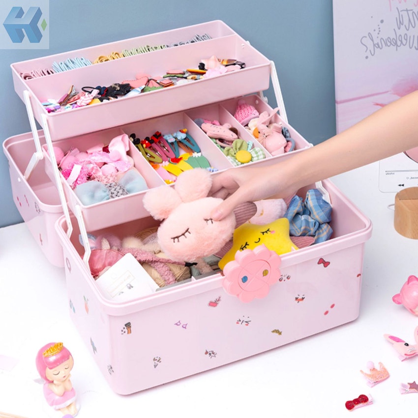 Hộp Đựng Dây Buộc Tóc / Kẹp Tóc Bằng Cao Su Thiết Kế Dễ Thương Cho Bé Gái