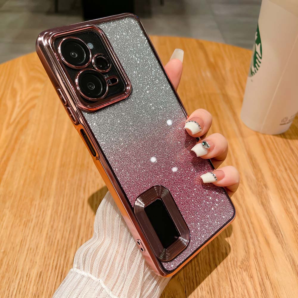 Ốp Điện Thoại Màu Gradient Lấp Lánh Bảo Vệ Ống Kính Máy Ảnh Cho Xiaomi Poco M5 M4 X4 Pro X3 NFC M3 F3