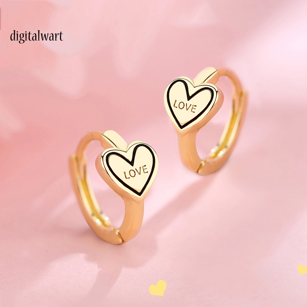 Kỹ Thuật Số| Khuyên Tai Kim Loại Hình Trái Tim Thời Trang Cho Nữ