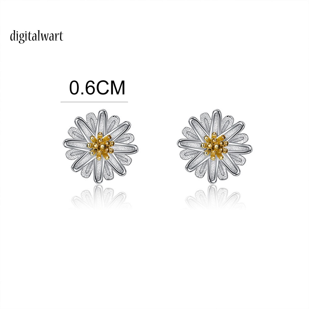 Kỹ Thuật Số| 1 Đôi Bông Tai Mạ Bạc 925 Hình Bông Hoa