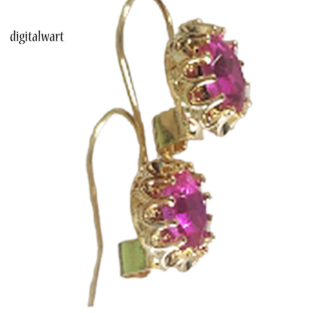 Kỹ Thuật Số| 1 Đôi Bông Tai Hình Oval Đính Kim Cương Giả Thời Trang