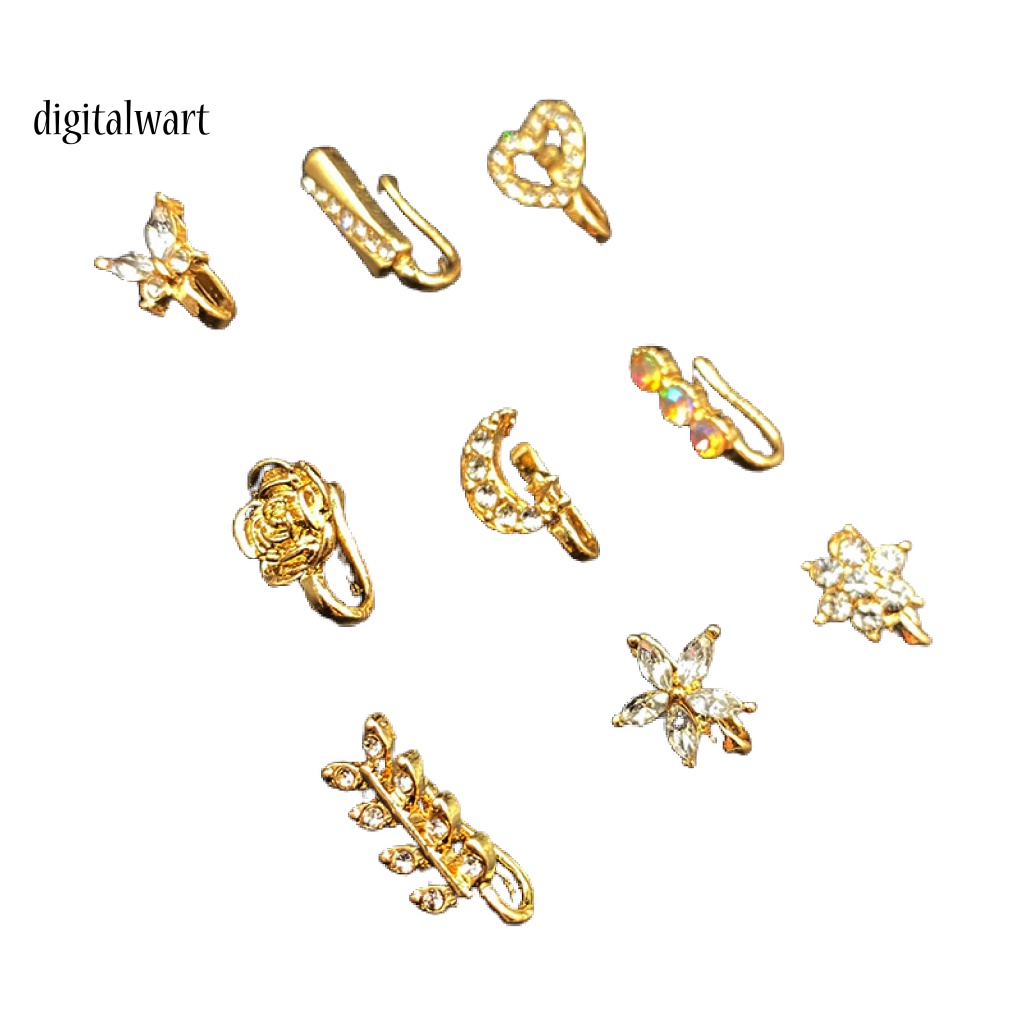 Kỹ Thuật Số| Set 9 Khuyên Mũi Đính Đá Cá Tính