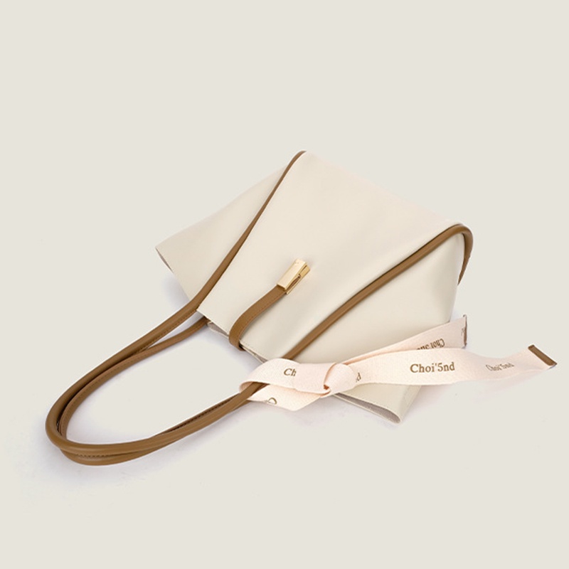 Ielgy Túi Xách tote Bằng Lụa Sức Chứa Lớn Phối Khăn Quàng Cổ Màu Sắc Tương Phản Di Động Chất Lượng Cao Cho Nữ