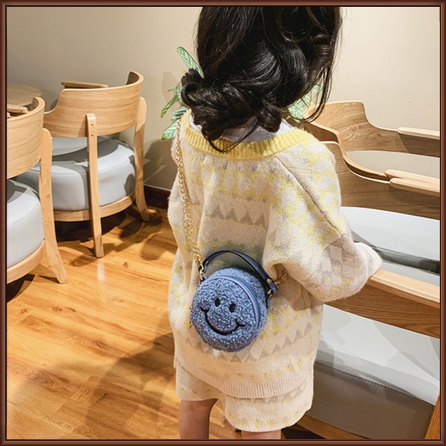 Túi Đeo Chéo Hình Mặt Cười Xinh Xắn Thời Trang Cho Bé Gái