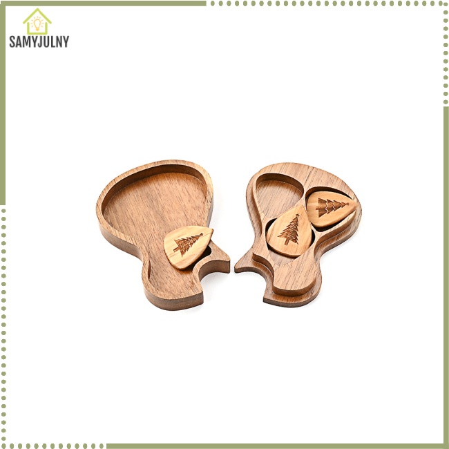 Hộp Đựng Miếng Gảy Đàn Kèm 3 Miếng Gảy Đàn Bằng Gỗ Tiện Dụng