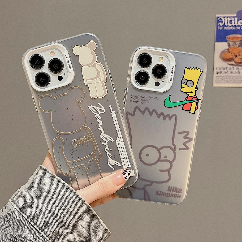 Ốp Điện Thoại TPU Mềm Mạ Điện Chống Rơi Hình Gấu Cho iphone 14 13 11 12 Pro Max
