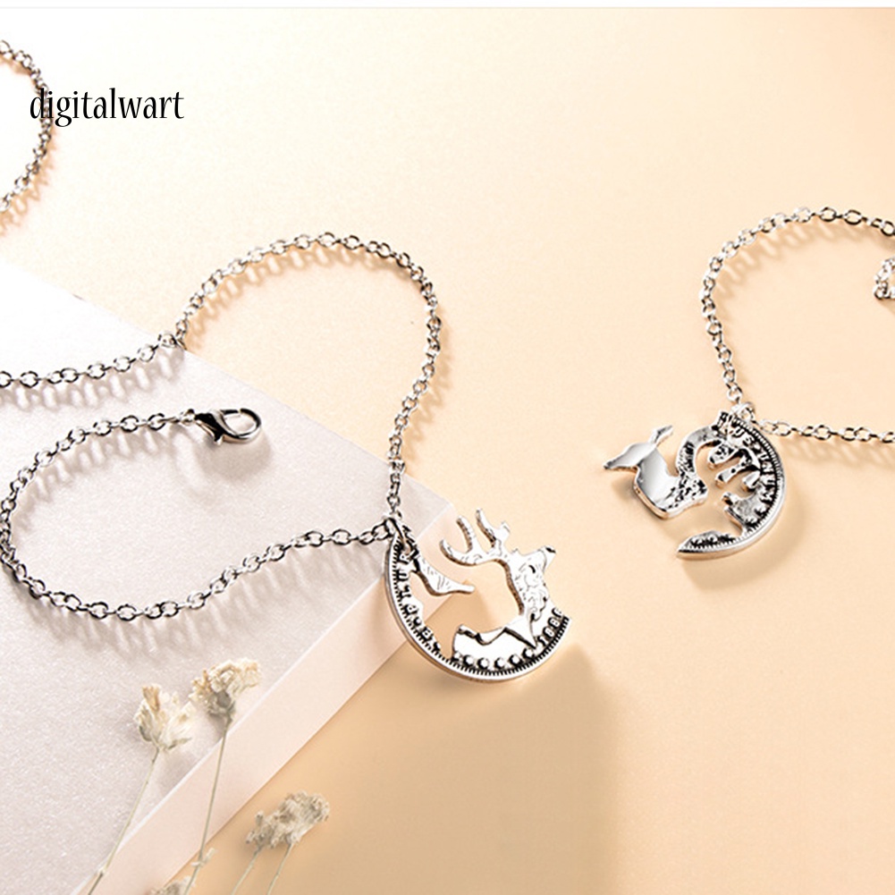 Kỹ Thuật Số| Set 2 Vòng cổ Mặt Mảnh Ghép Hình Hươu Cho Cặp Đôi