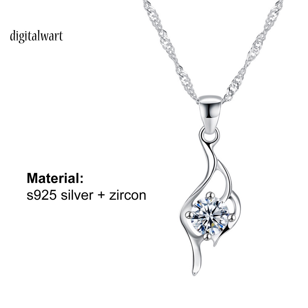 Kỹ Thuật Số| Vòng cổ Mạ Bạc Đính Đá Zircon Lấp Lánh Thời Trang Cho Nữ