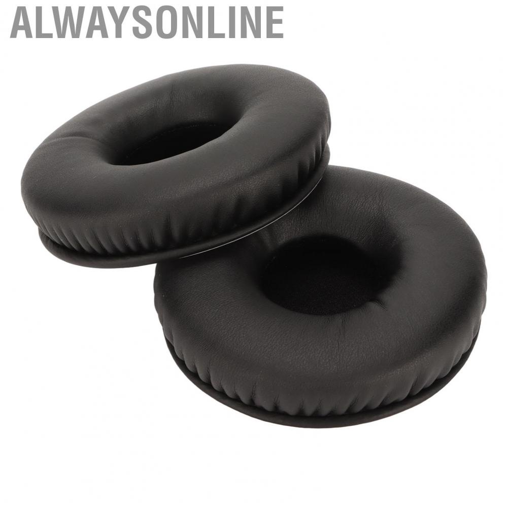 Alwaysonline Ear Cushion  Replacement Artificial Leather 2Pcs Sturdy Memory Foam Pads for Headphone
