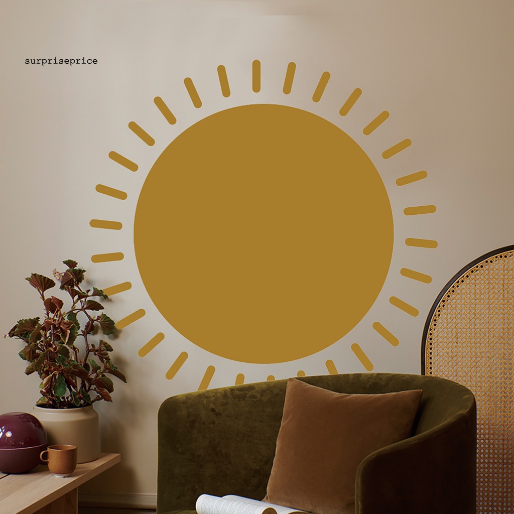 Decal dán tường Bằng PVC Hình Mặt Trời Phong Cách Boho Cho Trang Trí Phòng Khách / Phòng Ngủ