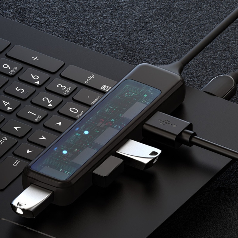 Bộ Chia Nhiều Cổng USB 3.0 Type C Kèm Khe Đọc Thẻ SDTF Tốc Độ Cao Cho Máy Tính