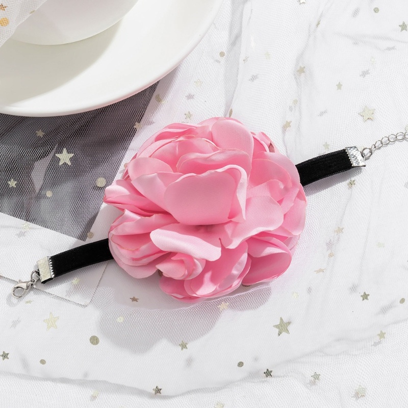 Arin Vòng Cổ Choker Vải Satin Hình Học Thanh Lịch Lãng Mạn Thời Trang Có Thể Điều Chỉnh