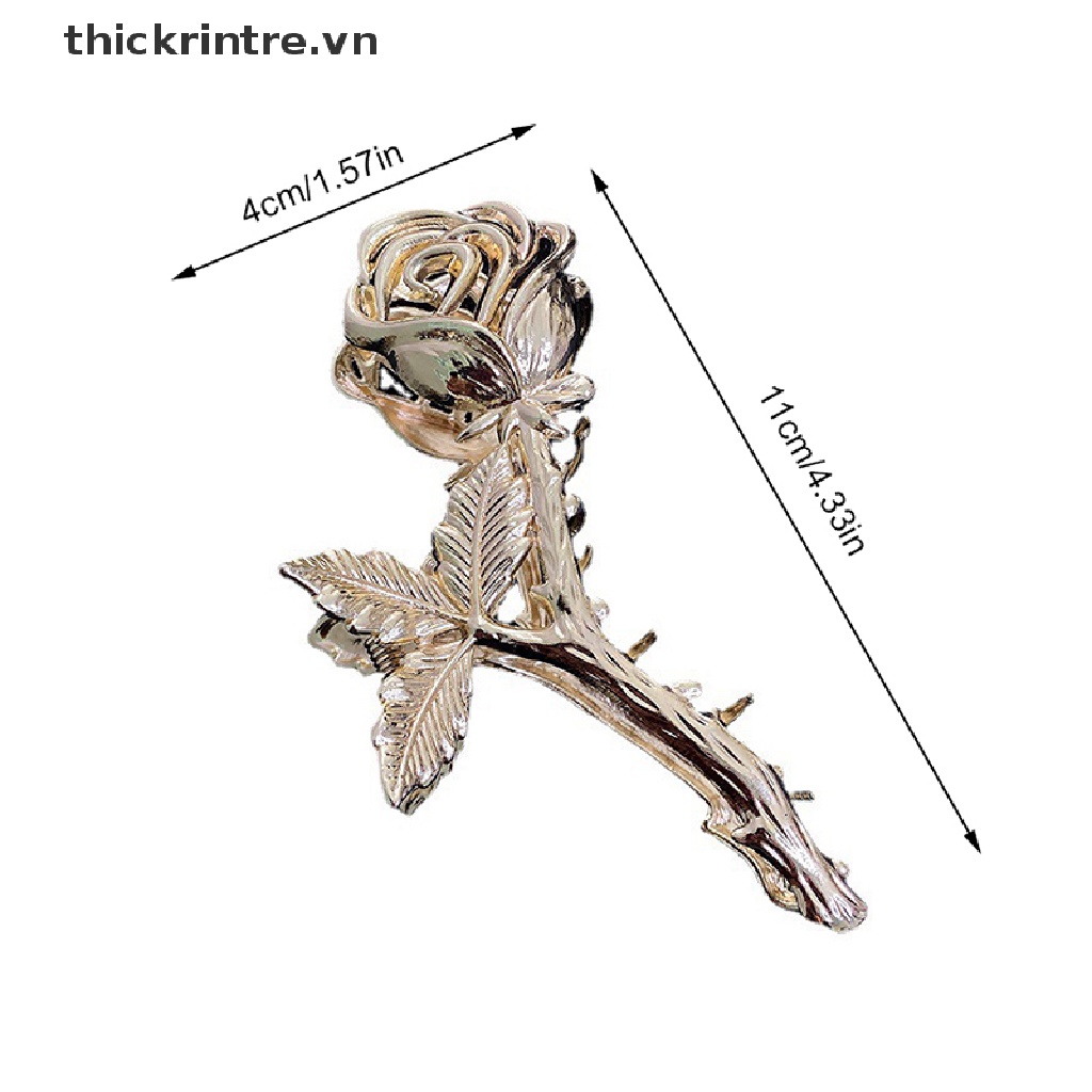 Kẹp Tóc Kim Loại Hình Hoa Hồng Thời Trang Cho Nữ
