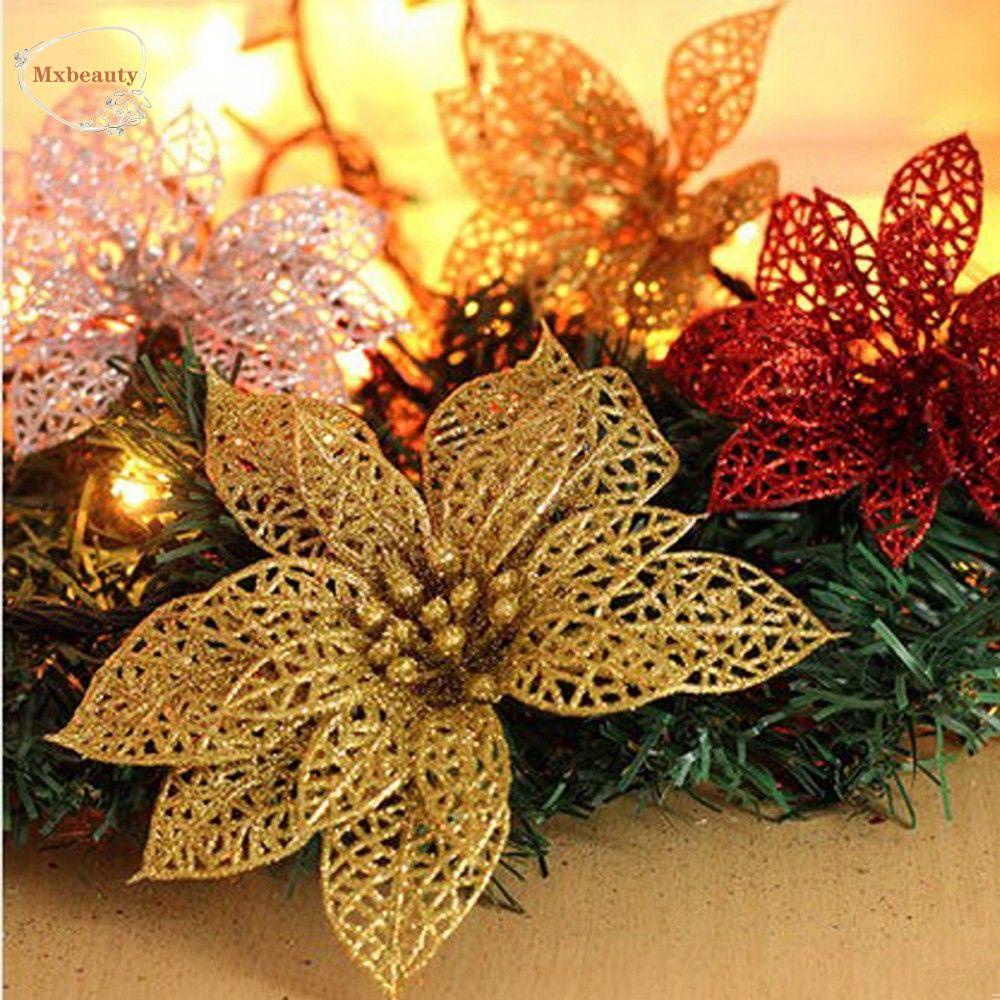 Hoa lấp lánh trang trí giáng sinh 6"