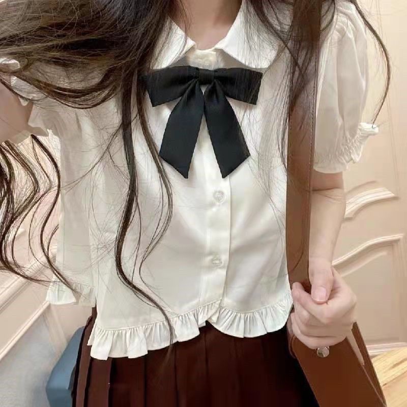 Áo Sơ Mi Tay Phồng Thời Trang Mùa Hè Nhật Bản Dành Cho Nữ